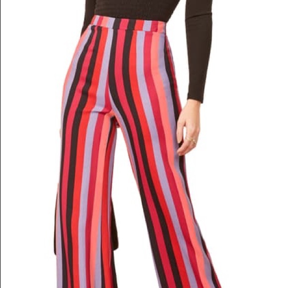 Reformation Pants - Reformation Sorrenti Wide Leg Pants, Isabel Stripe